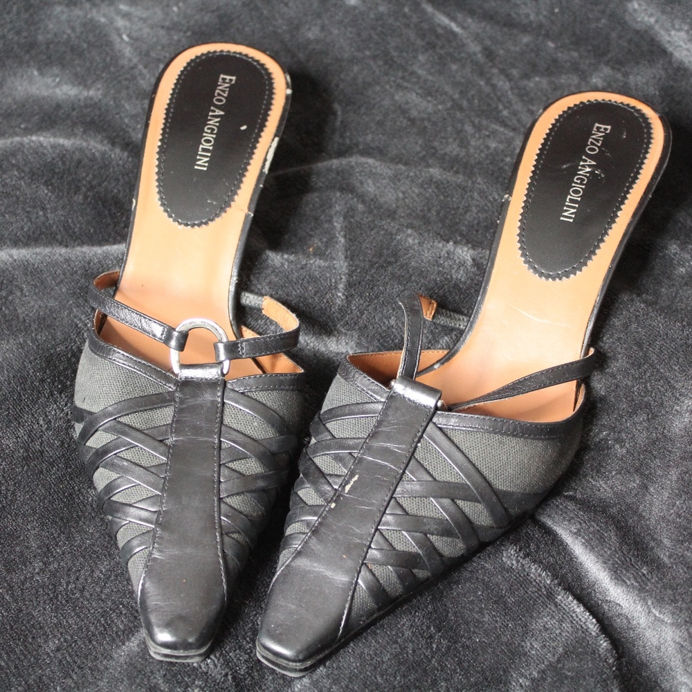 Enzo Angiolini Black Kitten Heels